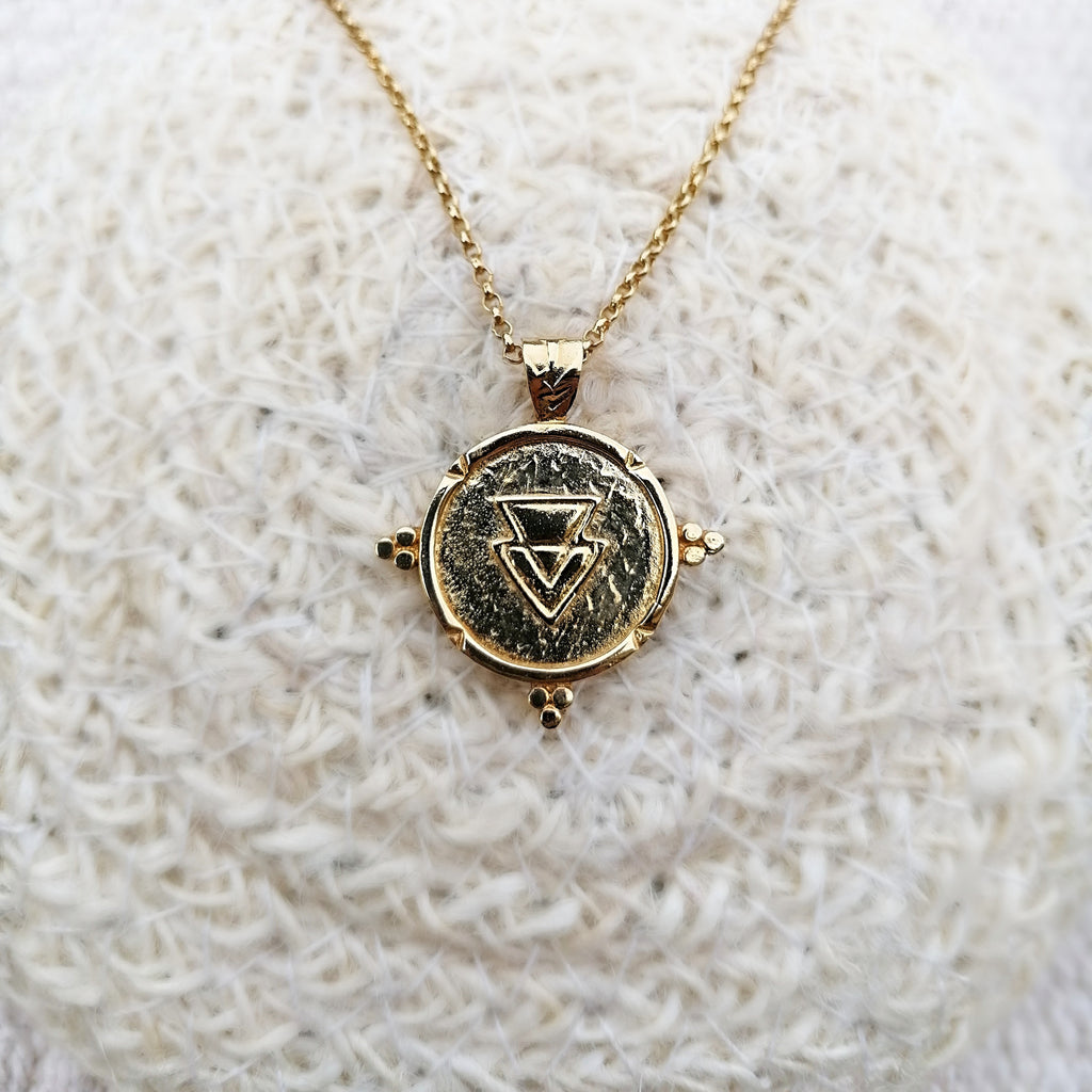 24k gold plated medallion pendant