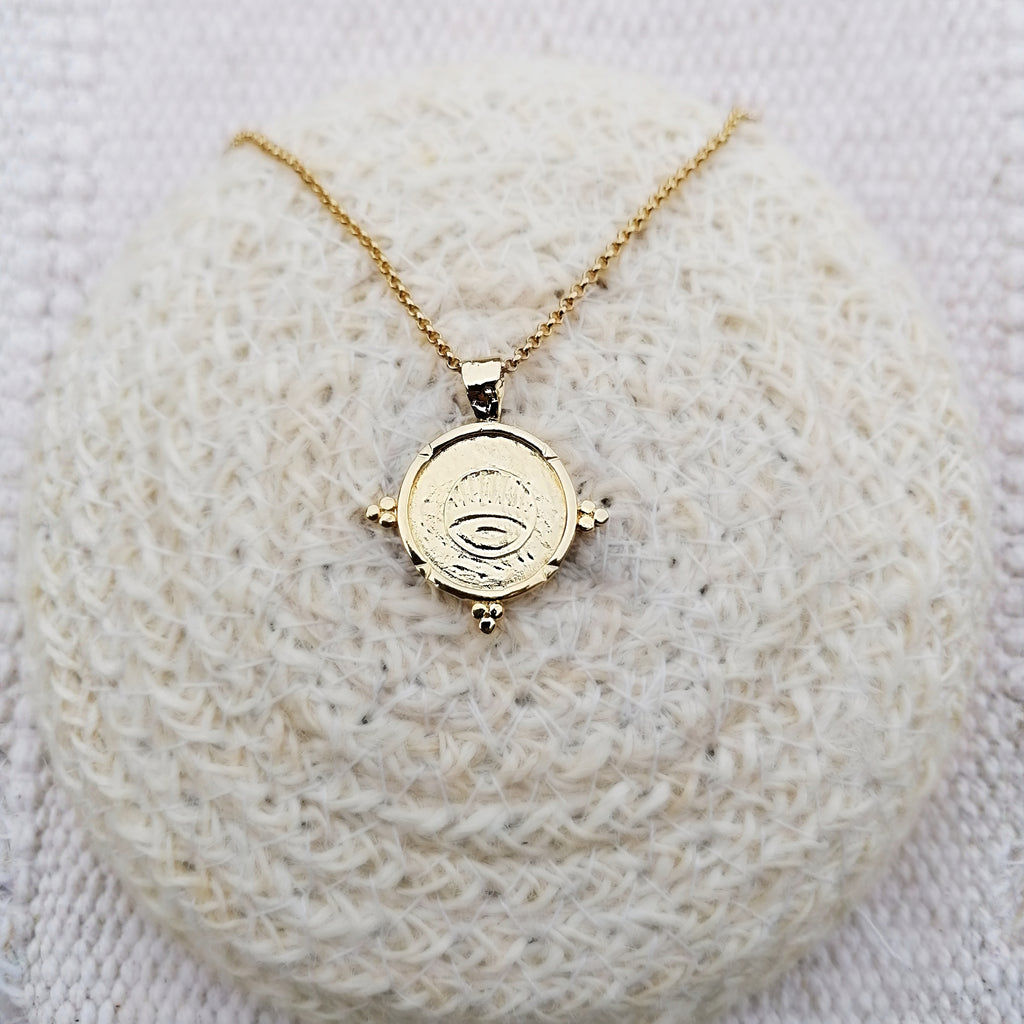 24k gold plated medallion pendant