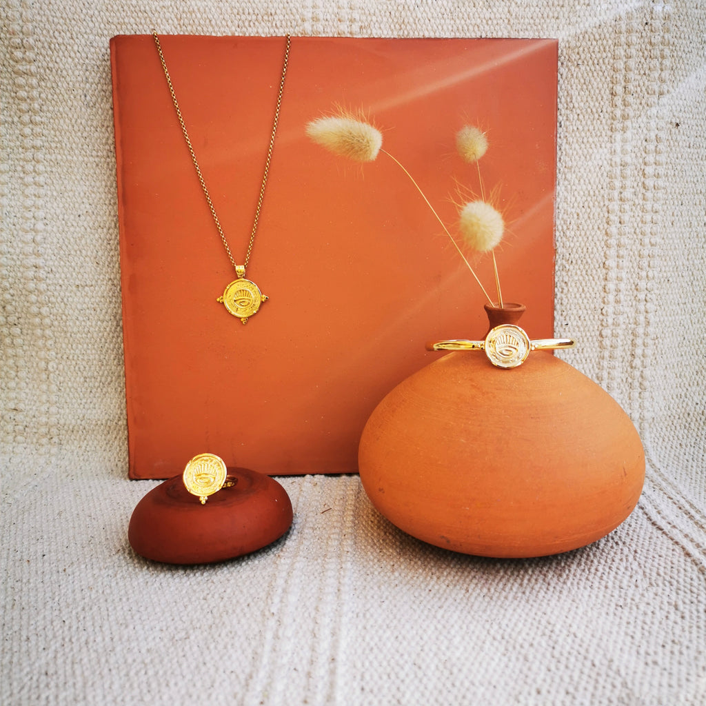 24k gold plated medallion pendant