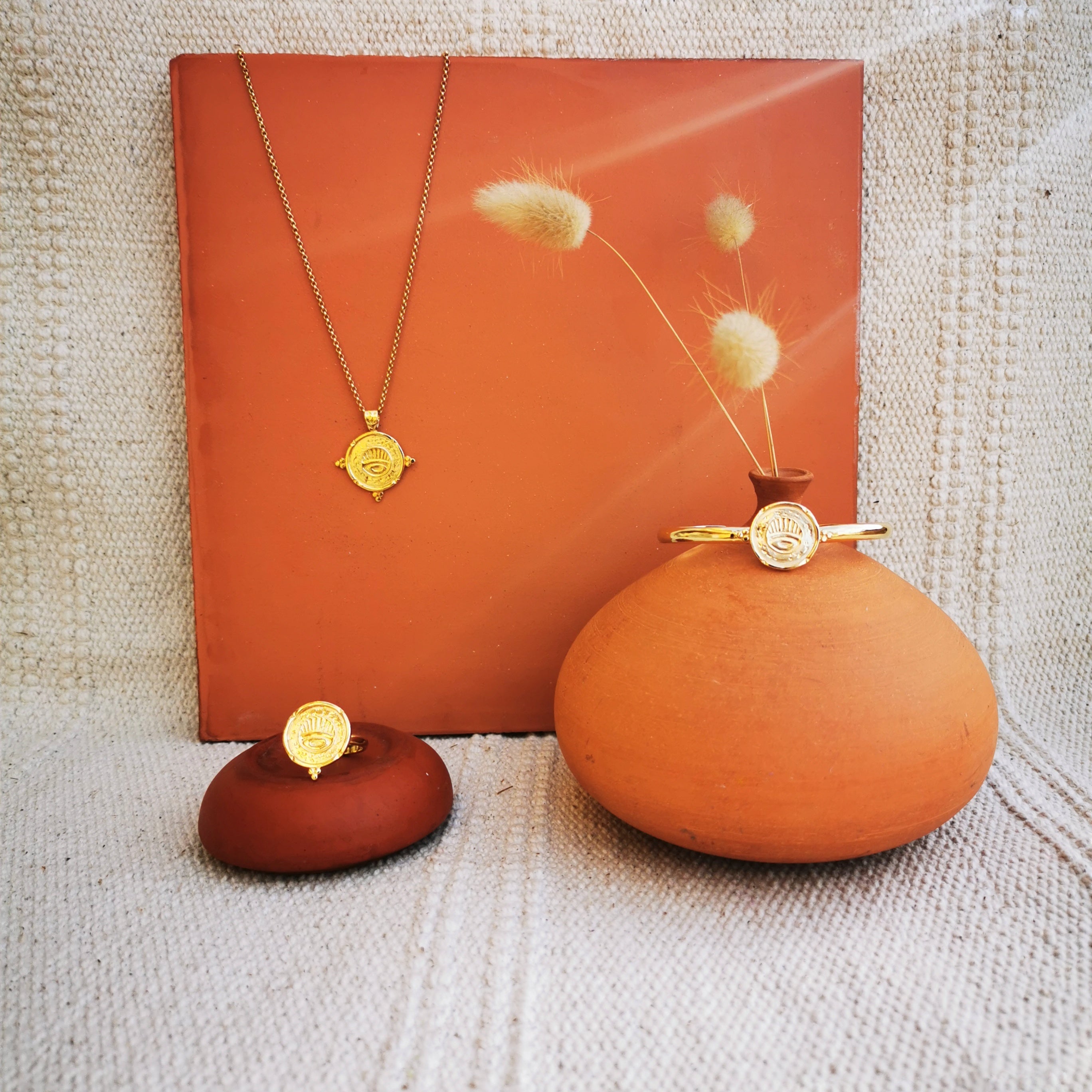 24k gold plated medallion pendant