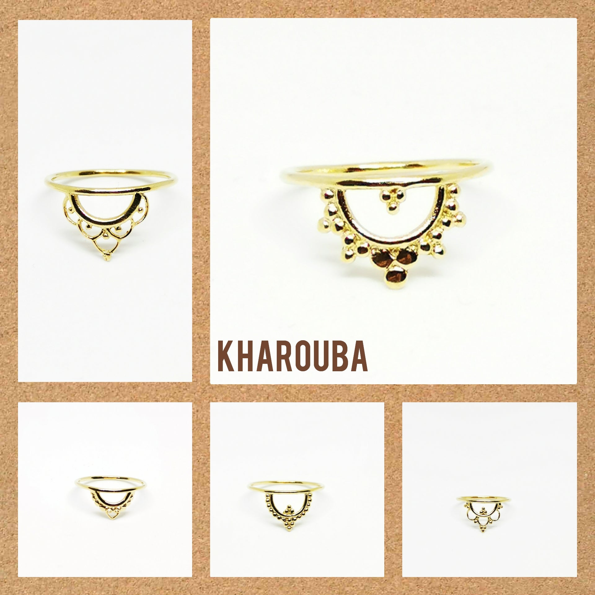 anillo crown, chapado en oro de 24k