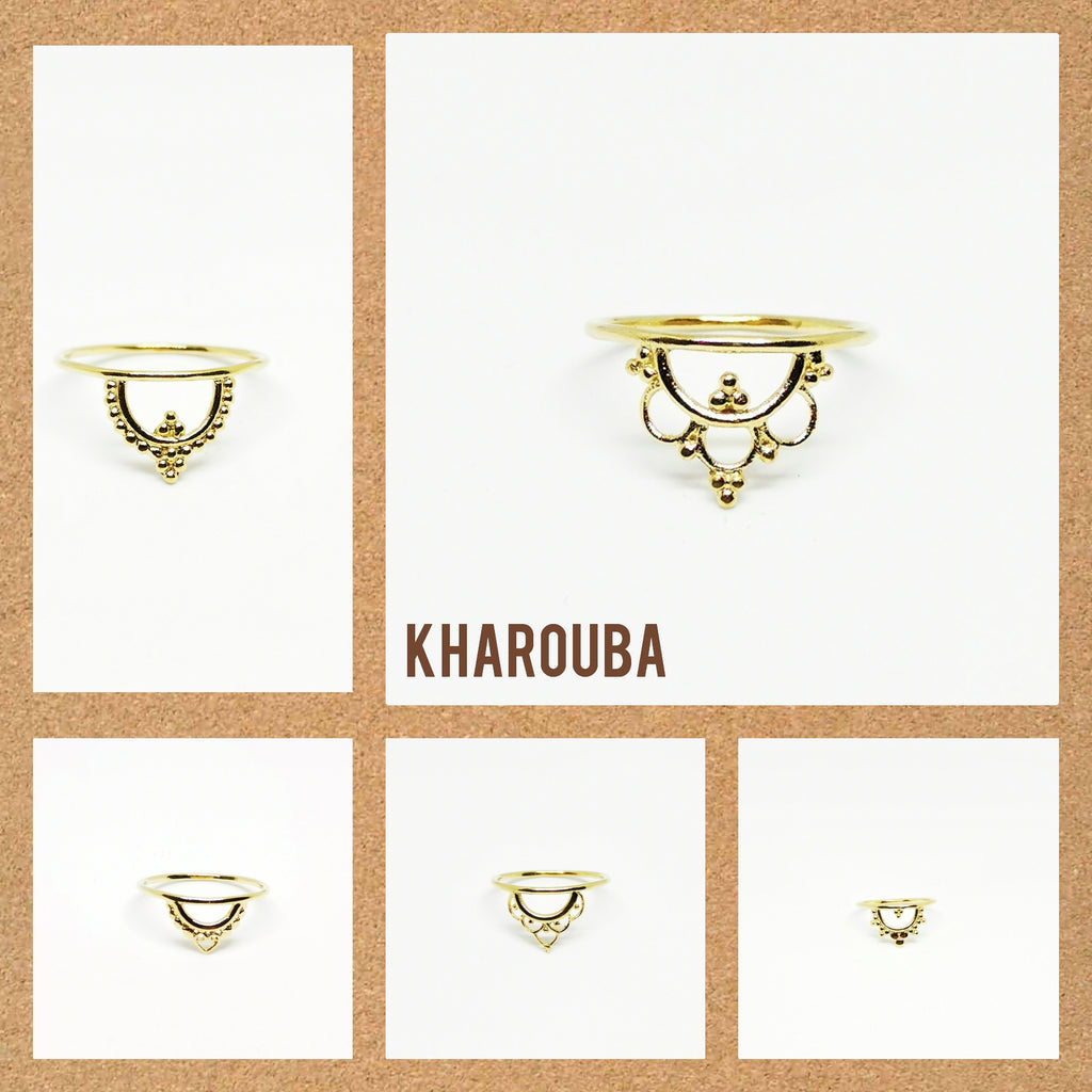 anillo crown, Chapado en oro 24k