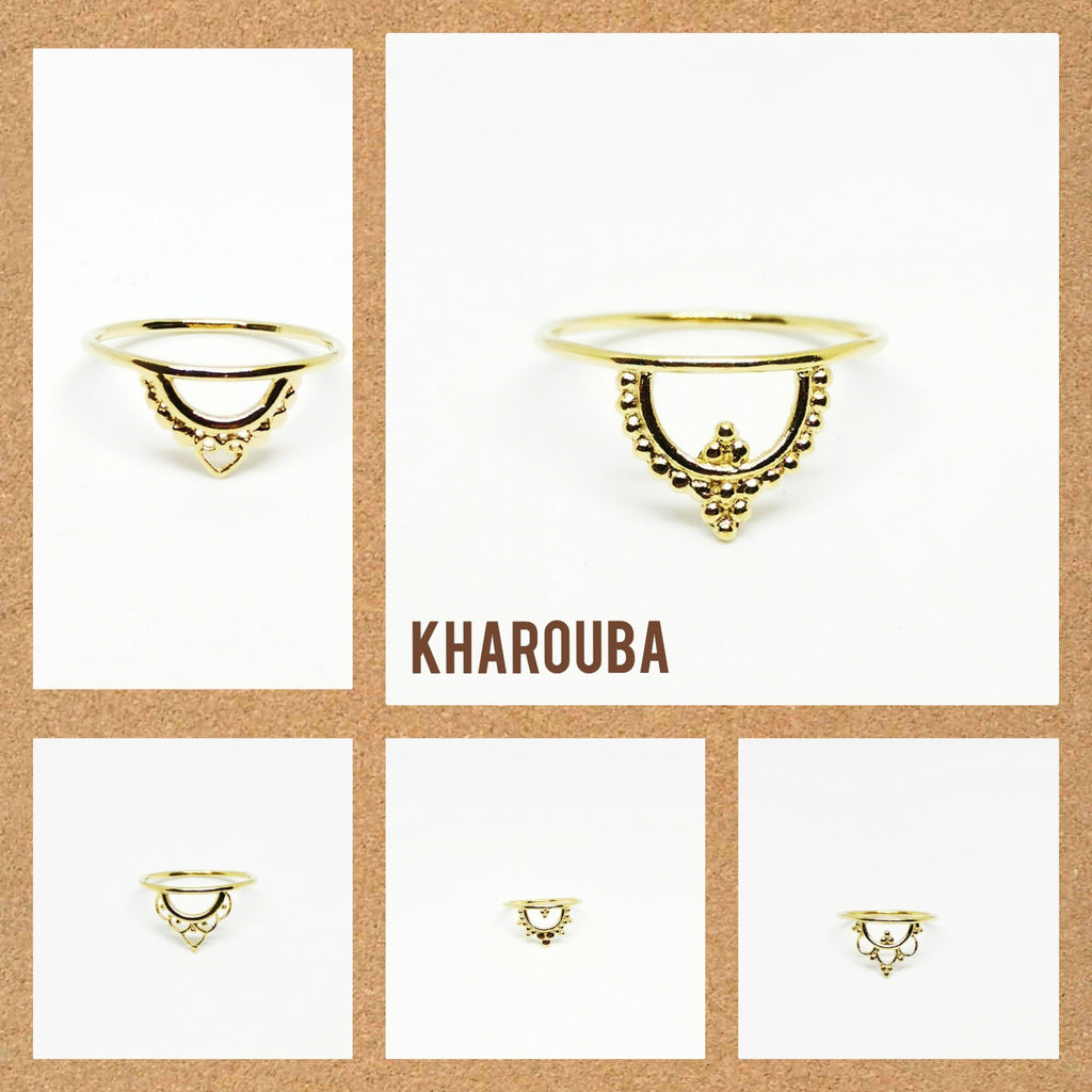 anillo crown, chapado en oro 24k