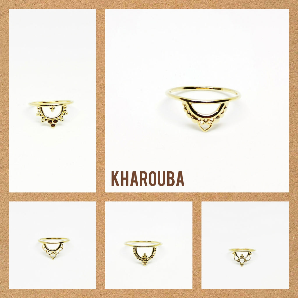 Anillo crown ,chapado en oro 24k