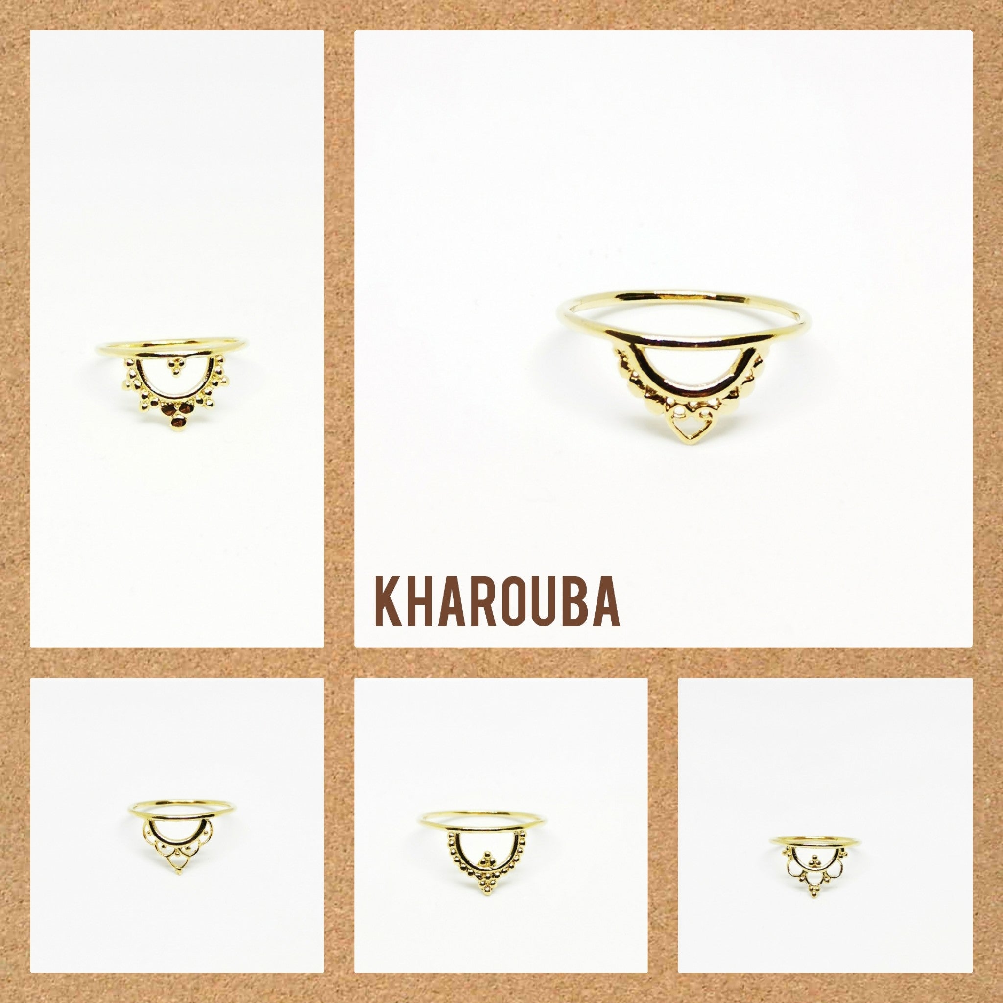 Anillo crown ,chapado en oro 24k