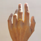 anillo crown, chapado en oro 24k